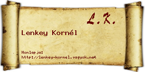 Lenkey Kornél névjegykártya